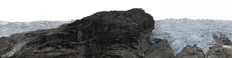 Panorama of Bergsetbreen Glacier 